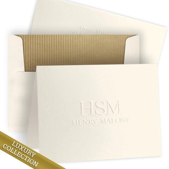 Luxury Malone Folded Note Card Collection - Embossed